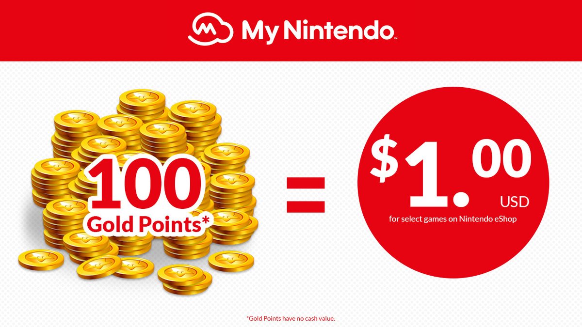 100 My Nintendo Gold Points equate to $1 off your next Nintendo Switch ...