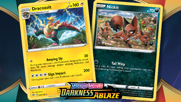 Close look at the art of Nickit, Dracozolt, Pansage and more new cards as  part of Pokmon TCG Sword & ShieldDarkness Ablaze | Pokmon Blog