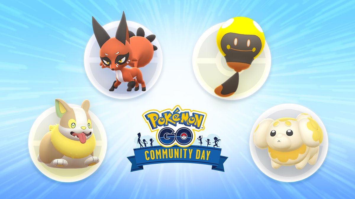 Pokémon GO Community Day poll starts May 30 via the official Pokémon GO YouTube channel to let you pick between Yamper, Nickit, Tympole and Fidough to be the featured Pokémon